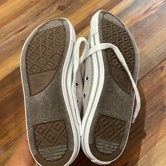 Converse sneakers.  Light gray in color. - Picture 4 of 5
